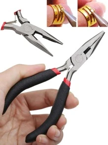 1pc Multifunctional Black Diagonal Needle Nose Pliers For DIY Jewelry Making - Black - View 1