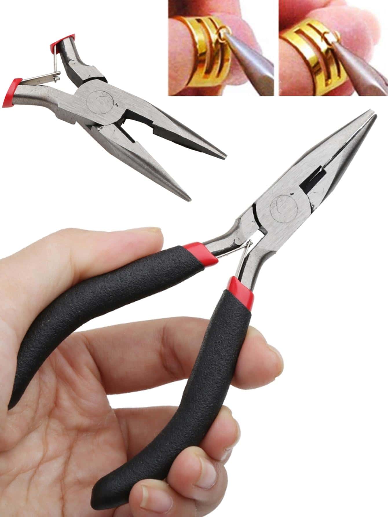 1pc Multifunctional Black Diagonal Needle Nose Pliers For DIY Jewelry Making - Black - View 1