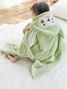 1件珊瑚绒柔软吸水不掉毛连帽可爱卡通可穿戴斗篷披肩泳衣珊瑚绒浴巾浴袍 70*140cm 或 1件加大码90*150cm 斗篷披肩泳衣珊瑚绒浴巾浴袍 - 綠色 - 查看 7