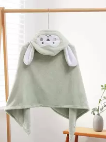 1件珊瑚绒柔软吸水不掉毛连帽可爱卡通可穿戴斗篷披肩泳衣珊瑚绒浴巾浴袍 70*140cm 或 1件加大码90*150cm 斗篷披肩泳衣珊瑚绒浴巾浴袍 - 綠色 - 查看 8