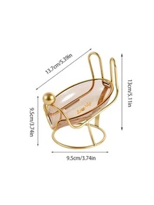 1pc Gold Soap Dish - Pink - View 5