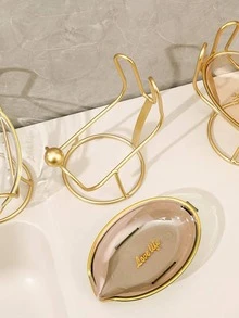 1pc Gold Soap Dish - Pink - View 4