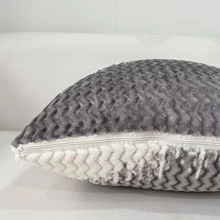 1入組V形圖案靠墊套，無填充物，現代滌綸裝飾抱枕套，適用於客廳和臥室 - 淺灰色 - 查看 2