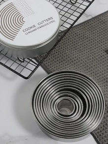 6 件/12 件不锈钢圆形蛋糕模具、慕斯圈