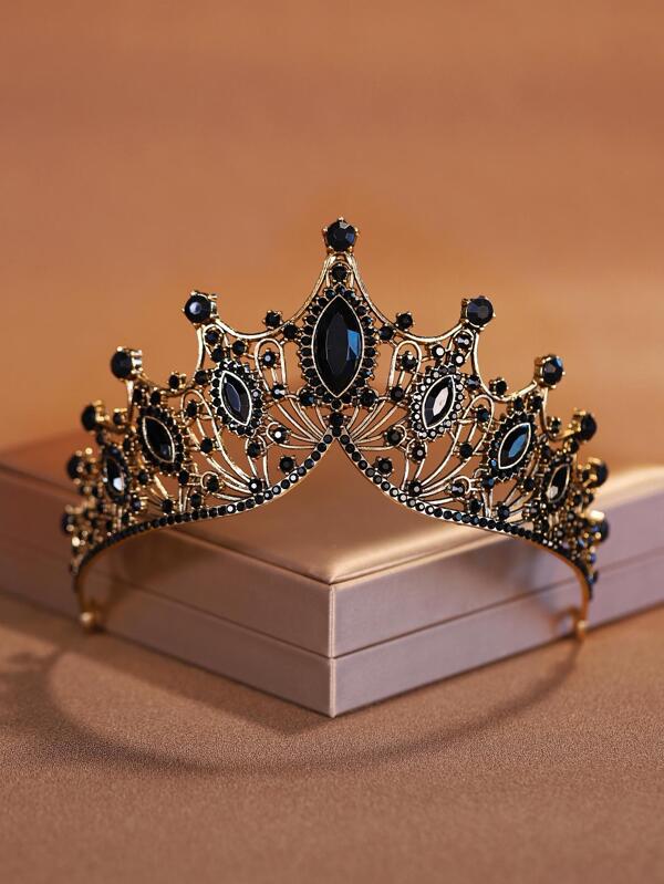 1pc Fashionable And Exquisite Alloy Crown Hair Accessory Suitable For Women's Wedding Party Decoration Street Tiaras