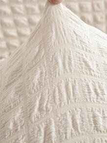 1 Đồng Màu Xù Viền Bọc Sofa, Polyester Hiện Đại Co Giãn Bọc Sofa Cho Gia Đình - trắng - Xem 2