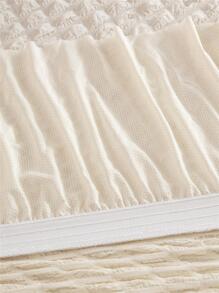 1 Đồng Màu Xù Viền Bọc Sofa, Polyester Hiện Đại Co Giãn Bọc Sofa Cho Gia Đình - trắng - Xem 3