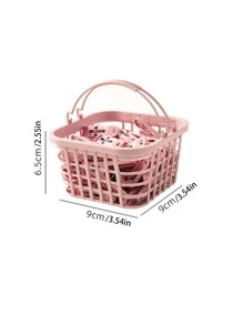 30 cái Móc treo quần áo đa năng & 1 cái giỏ - Hồng - Xem 4