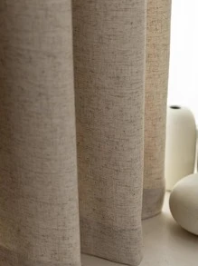 Cortina opaca panel única lisa - Beis - Ver 1