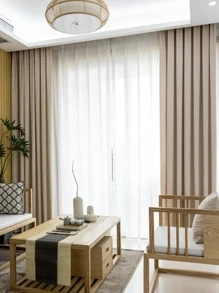 Cortina opaca panel única lisa - Beis - Ver 7