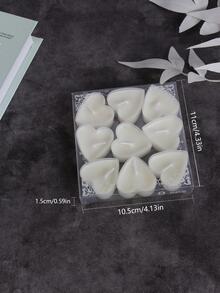 9pcs Heart Shaped Scented Candle - White - View 3