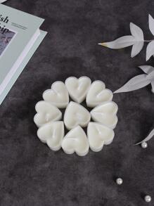 9pcs Heart Shaped Scented Candle - White - View 1
