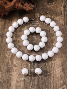 4入组/套時尚珠子裝飾首飾套裝適合女士適用於度假