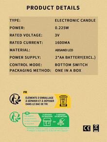 1pc Plastic LED Flameless Candle, Modern Lotus Design Electronic Flameless Candle For Home Decoration - Beige - View 7