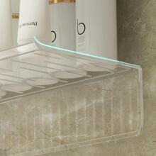 1pc Clear Wall Mounted Bathroom Storage Rack - Clear - View 6