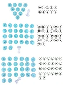 1套數字圖案餅乾模具 - 彩色 - 查看 2