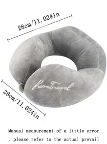 1 Gối Hình Chữ U Du Lịch, Gối Chữ U Cho Văn Phòng, Du Lịch - Xám - Xem 8