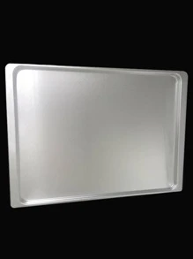 具有天然飾面的鋁合金曲奇/蛋糕烘焙盤 - 銀色 - 查看 4