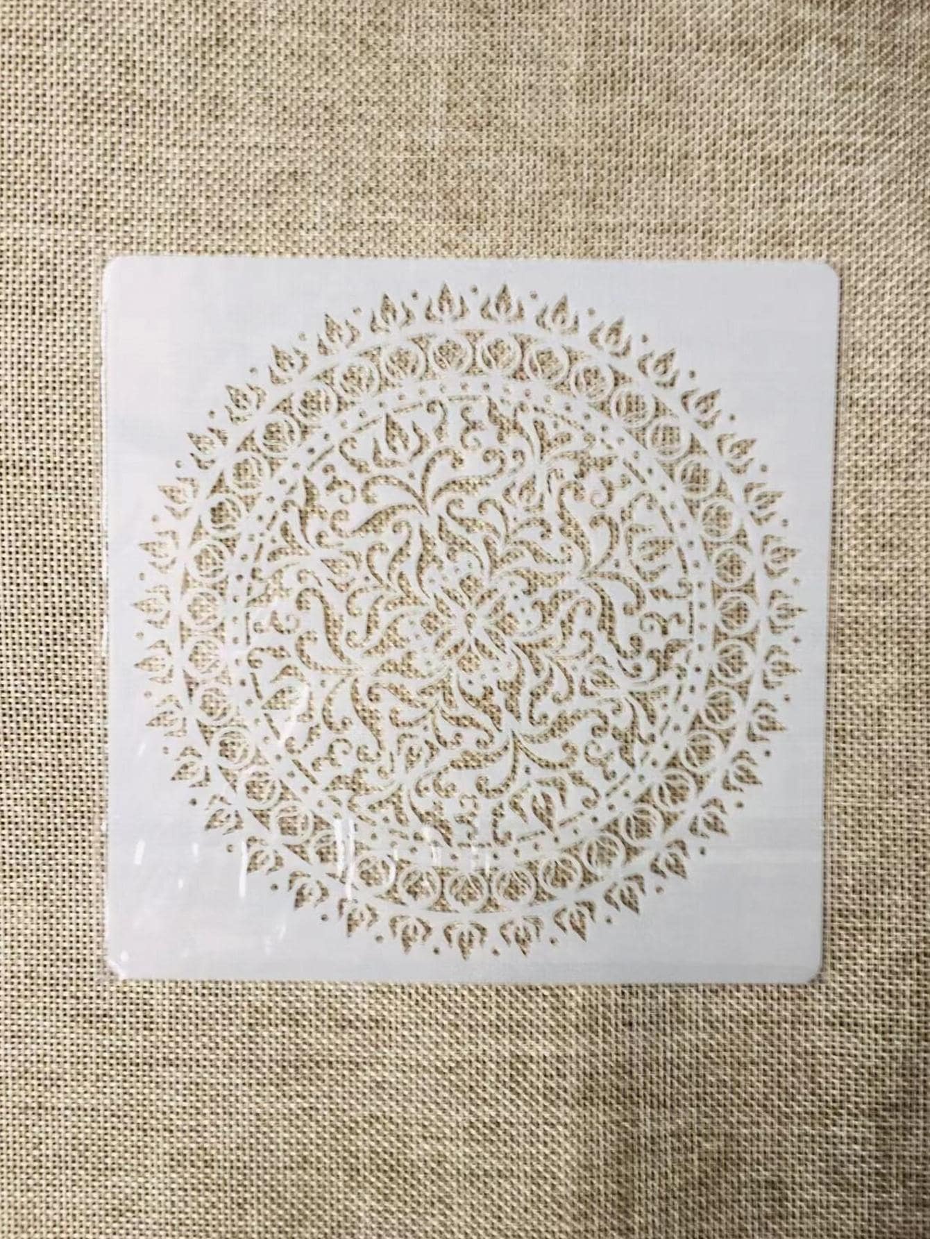 1 pieza Plantilla de plástico blanco de 6 pulgadas para dibujar mandalas - Blanco - Ver 1