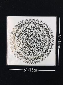 1 pieza Plantilla de plástico blanco de 6 pulgadas para dibujar mandalas - Blanco - Ver 2