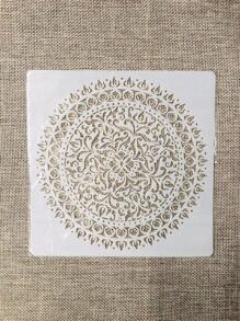 1 pieza Plantilla de plástico blanco de 6 pulgadas para dibujar mandalas - Blanco - Ver 3
