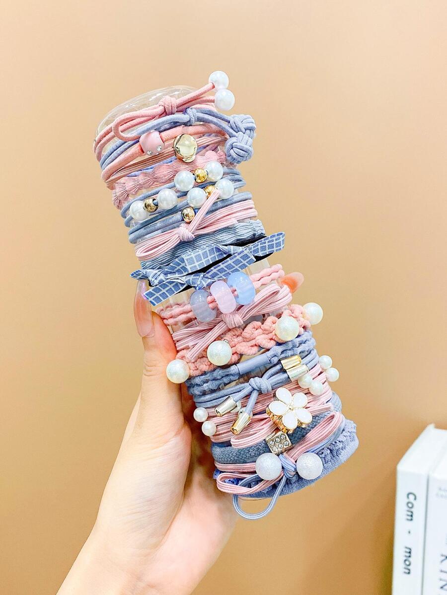 20个混色简约发圈，休闲百搭 - 彩色 - 查看 1