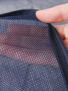 3pcs/set Polyester Portable Travel Luggage Organizer Set For Clothes, Shoes, Underwear And Toiletries - Navy Blue - View 3
