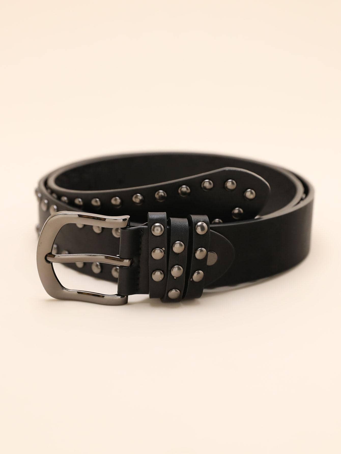 1個 女性 スパイクデコレーション ファンキー ベルト 用 パンツ デコレーション - ブラック - 見る 2