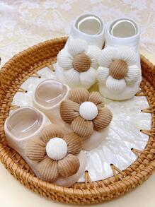 2pairs Baby Girls Flower Decor Cute Walking Socks For Daily Life - Multicolor - View 3