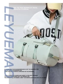 1pc Letter Graphic Multifunction Wet Dry Separation Pocket Training Bag - Green - View 3