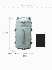 1pc Letter Graphic Multifunction Wet Dry Separation Pocket Training Bag - Green - View 4