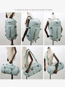 1pc Letter Graphic Multifunction Wet Dry Separation Pocket Training Bag - Green - View 5