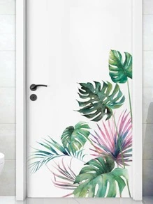 1 件热带树叶印花墙贴，现代 PVC 家居墙贴，贴纸，墙贴，乙烯基家居装饰贴花，春季装饰品让您的家焕然一新，Rama 装饰贴纸