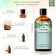 PHATOIL Citronella Essential Oils 100ml/3.38 fl.Oz for Diffusers Humidifier 100% Pure Natural Aromatherapy Massage Bath Sleep Relaxation - 淺藍色 - 查看 5