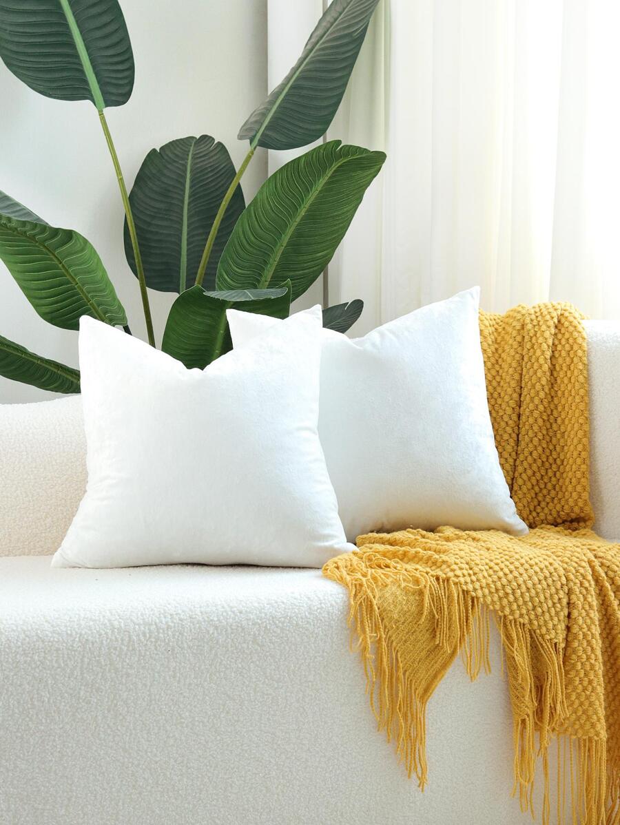 1 Màu Trắng Mờ Đệm Mà Không Cần Chất Độn, Hiện Đại Sợi Hóa Học Trang Trí Ném Gối Cho Phòng Khách Và Phòng Ngủ - trắng - Xem 1
