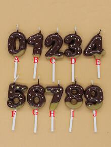 1pc Donut Decor Candle - Chocolate Brown - View 4