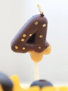 1pc Donut Decor Candle - Chocolate Brown - View 8