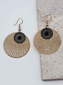 Hollow Out Round Drop Earrings - Multicolor - View 2