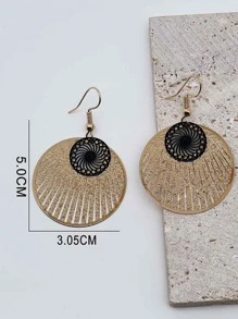 Hollow Out Round Drop Earrings - Multicolor - View 3