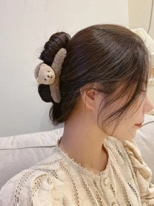 Phụ nữ gấu trang trí tóc vuốt tóc dễ thương để trang trí tóc - Màu Khaki - Xem 5
