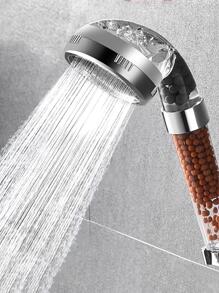 1入組ABS淋浴噴頭，現代加壓負石過濾器透明材料手持淋浴花灑， - 彩色 - 查看 1