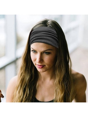 1PC素色彈力運動發寬帶版瑜伽髮帶止汗吸汗圍兜腰帶腰帶腰髮帶女