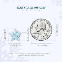 WOSTU 1入組925純銀天藍色雪花珠海藍寶石方晶鋯石雪花吊飾女士手鍊高級珠寶 - 銀色 - 查看 4