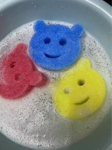 2pcs Cartoon Design Cleaning Sponge - Multicolor - View 5