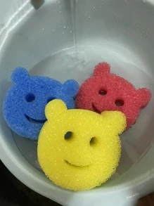 2 piezas Esponja de limpieza con diseño de dibujos animados - Multicolor - Ver 4