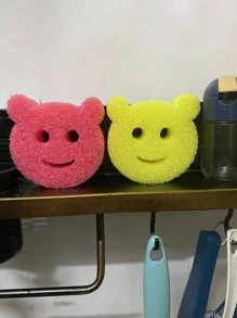 2 piezas Esponja de limpieza con diseño de dibujos animados - Multicolor - Ver 2