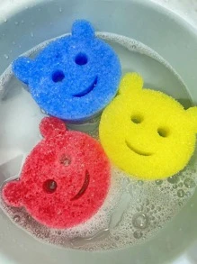 2 piezas Esponja de limpieza con diseño de dibujos animados - Multicolor - Ver 6