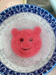 2 piezas Esponja de limpieza con diseño de dibujos animados - Multicolor - Ver 5