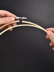 1 vòng thêu tự làm - Màu be - Xem 6