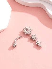方晶锆石花朵装饰肚脐环 情人节、妈妈、母亲、母亲节、礼物